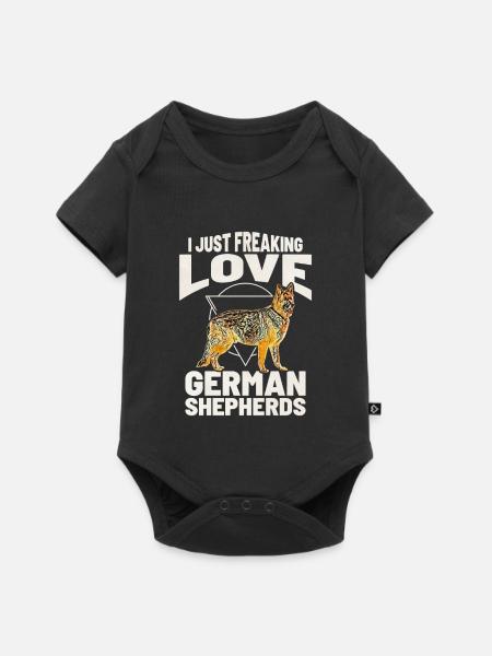 I Freaking Love Deutsche Schäferhunde - Baby Premium Kurzarmbody - Schwarz