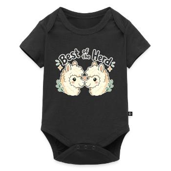 Cute Funny Gifts, Best of the Herd Alpaca - Baby Premium short-sleeve bodysuit - black - Front