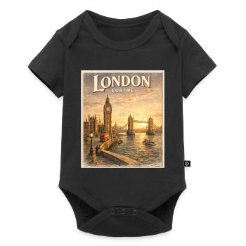 London Europe Vintage Sunset - Baby Premium short-sleeve bodysuit - black - Front