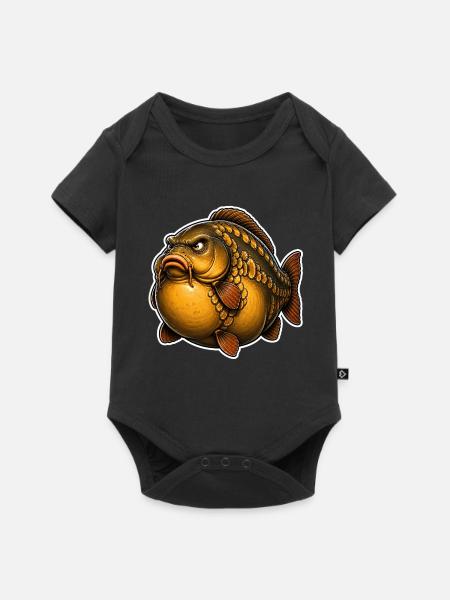 Fat Mirror Karpfenfischen - Baby Premium Kurzarmbody - Schwarz