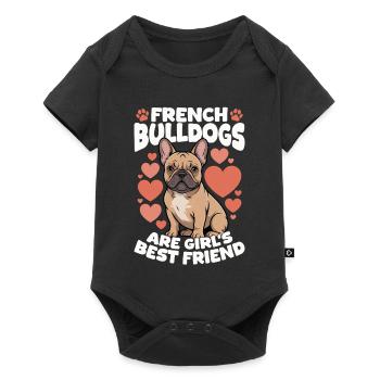 Bouledogue français Race de chien Frenchie - Body à manches courtes Premium Bébé - noir - Devant