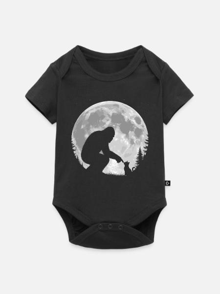 Bigfoot, Katze, Mond, Vollmond, Kätzchen - Baby Premium Kurzarmbody - Schwarz