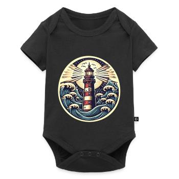 lighthouse - Baby Premium short-sleeve bodysuit - black - Front