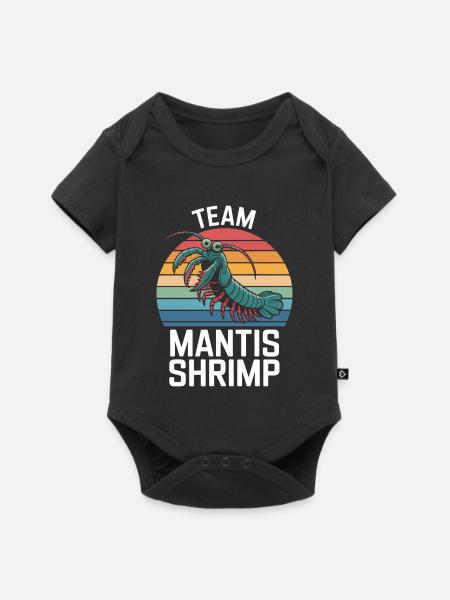 Team Mantis Shrimp Retro Rainbow - Baby Premium Kurzarmbody - Schwarz