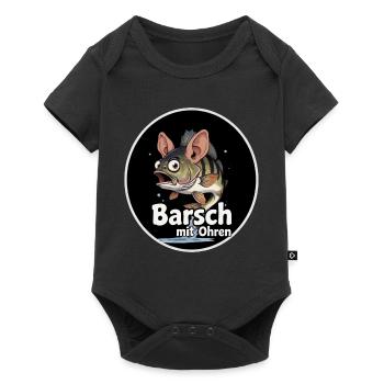 Barsch mit Ohren Cartoon - Baby Premium Kurzarmbody - Schwarz - Vorne