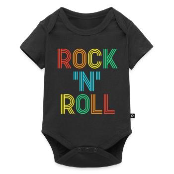 Rock'N'Roll Multicolored Retro Neon Text - Baby Premium short-sleeve bodysuit - black - Front