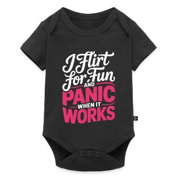 I Flirt For Fun Dating Flirt Anmachspruch Single - Baby Premium short-sleeve bodysuit - black - Front