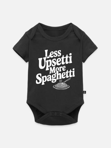 Weniger Upsetti Mehr Spaghetti - Baby Premium Kurzarmbody - Schwarz