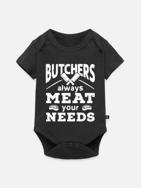 butchers always meat your needs - Baby Premium Kurzarmbody - Schwarz