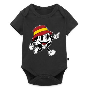 Mascotte rétro de bande dessinée fan de football espagnole - Body à manches courtes Premium Bébé - noir - Devant