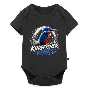 Kingfisher Vibes Bird Design - Baby Premium short-sleeve bodysuit - black - Front