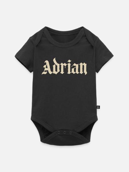 Adrian Gothic Schriftzug - Baby Premium Kurzarmbody - Schwarz