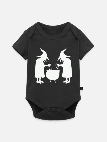 Hexen beim Zaubertrankrühren - Baby Premium Kurzarmbody - Schwarz