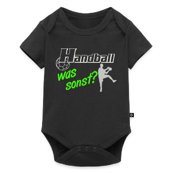 Handball Was Sonst Silhouetten - Baby Premium Kurzarmbody - Schwarz - Vorne