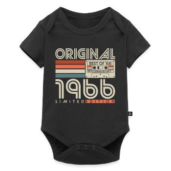 1966 Born Vintage Retro Birthday Gift - Baby Premium short-sleeve bodysuit - black - Front