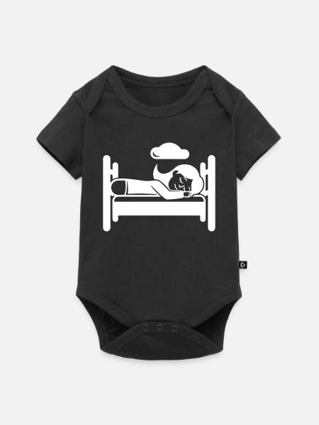 Schlafen Müde - Baby Premium Kurzarmbody - Schwarz