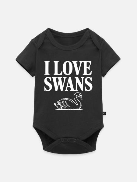 Ich liebe Schwäne - Baby Premium Kurzarmbody - Schwarz