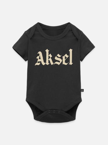 Aksel Fraktur Schrift - Baby Premium Kurzarmbody - Schwarz