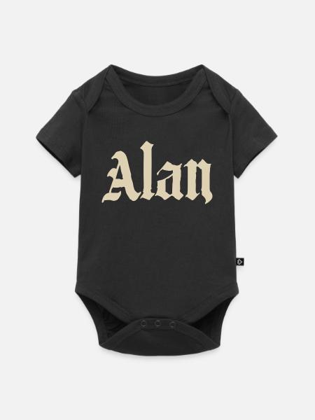 Alan Gothic Schriftkunst - Baby Premium Kurzarmbody - Schwarz