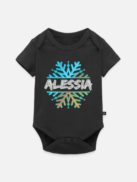 Alessia als Vorname - Baby Premium Kurzarmbody - Schwarz