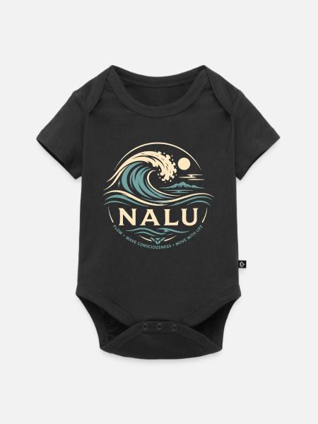 Nalu-Ozeanfluss - Baby Premium Kurzarmbody - Schwarz