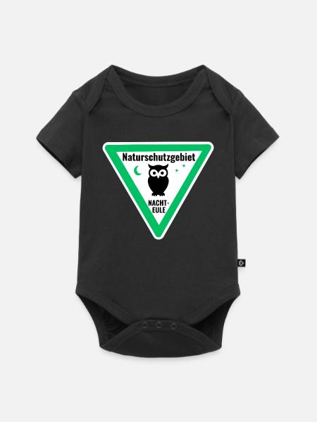 Naturschutzgebiet Nachteule - Baby Premium Kurzarmbody - Schwarz