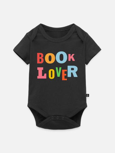 Buchliebhaber Farbenfrohes Wortbild - Baby Premium Kurzarmbody - Schwarz