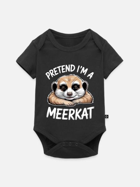 Erdmännchen Sprüche Lustiges Erdmännchen Geschenk - Baby Premium Kurzarmbody - Schwarz