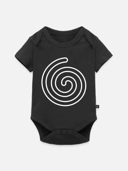Spirale – Symbol für Leichtigkeit & Entwicklung - Baby Premium Kurzarmbody - Schwarz