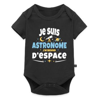 T-shirt Astronome : Espace et Astres - Body à manches courtes Premium Bébé - noir - Devant