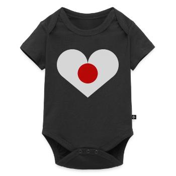 Japanese flag in the shape of a heart - Baby Premium short-sleeve bodysuit - black - Front