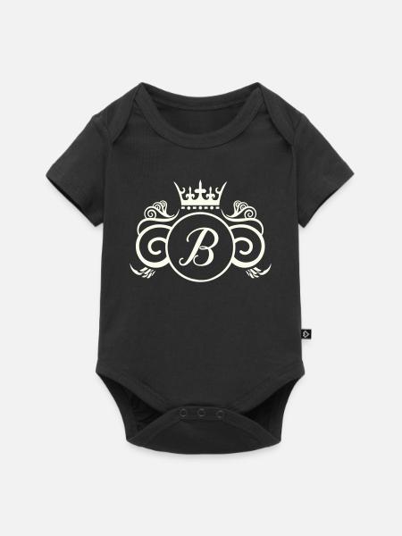 Königliches Monogramm B - Baby Premium Kurzarmbody - Schwarz