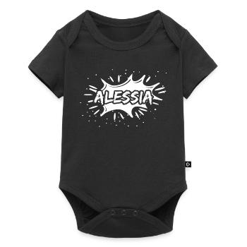 Geschenk Alessia - Baby Premium Kurzarmbody - Schwarz - Vorne