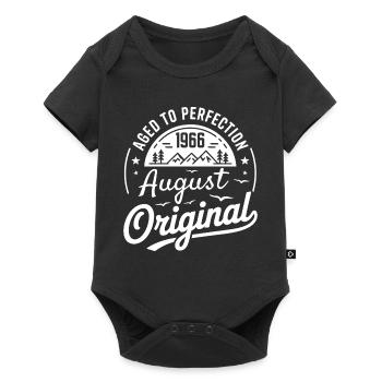 Originaler Augustjahrgang 1966 - Baby Premium Kurzarmbody - Schwarz - Vorne
