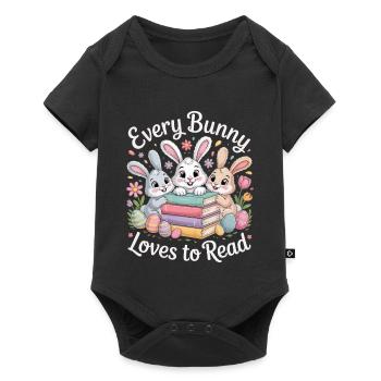 Bunny Reading Every Bunny Loves To Read - Baby Premium short-sleeve bodysuit - black - Front