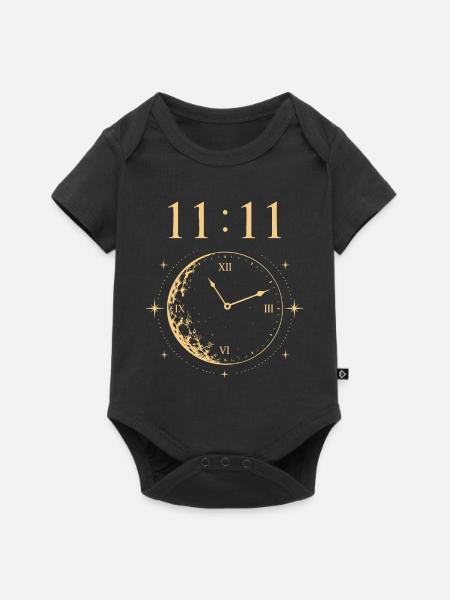 11:11 Monduhr - Baby Premium Kurzarmbody - Schwarz