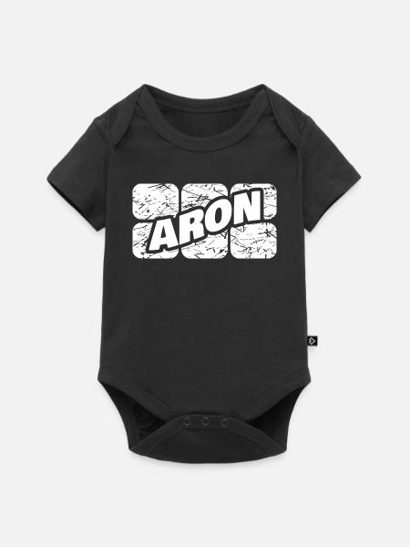 Vorname Aron - Baby Premium Kurzarmbody - Schwarz