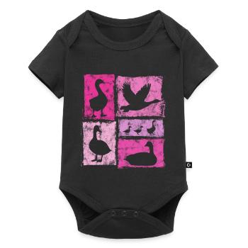 Oies Silhoettes Femmes et Filles Graphiques Rétro - Body à manches courtes Premium Bébé - noir - Devant