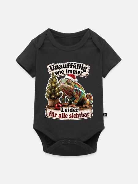 Chamäleon mit missglückter Tarnmission - Baby Premium Kurzarmbody - Schwarz