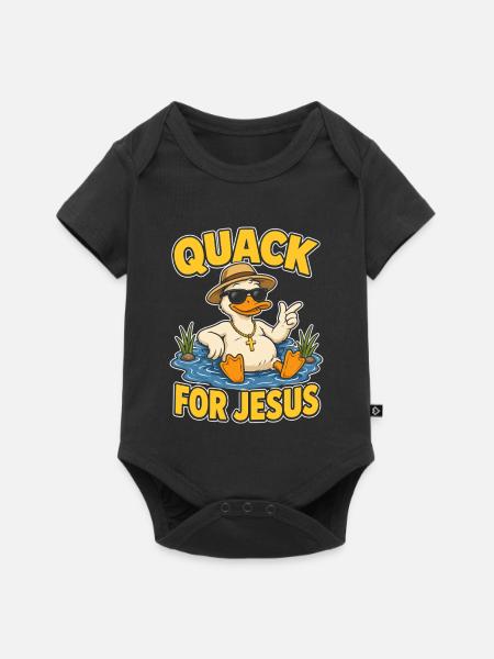 Quack for Jesus Enten-Design - Baby Premium Kurzarmbody - Schwarz