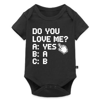 Est-ce que tu m’aimes Relation Amour Couple Amour Mariage Couple - Body à manches courtes Premium Bébé - noir - Devant