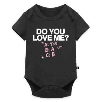 Est-ce que tu m’aimes Relation Amour Couple Amour Mariage Couple - Body à manches courtes Premium Bébé - noir - Devant