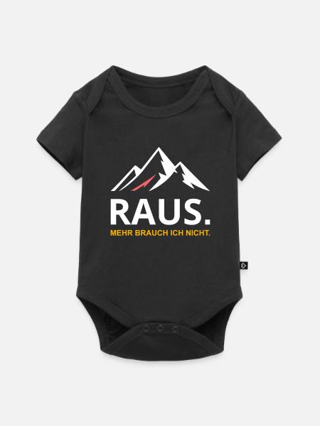 RAUS – Mehr brauch ich nicht - Baby Premium Kurzarmbody - Schwarz