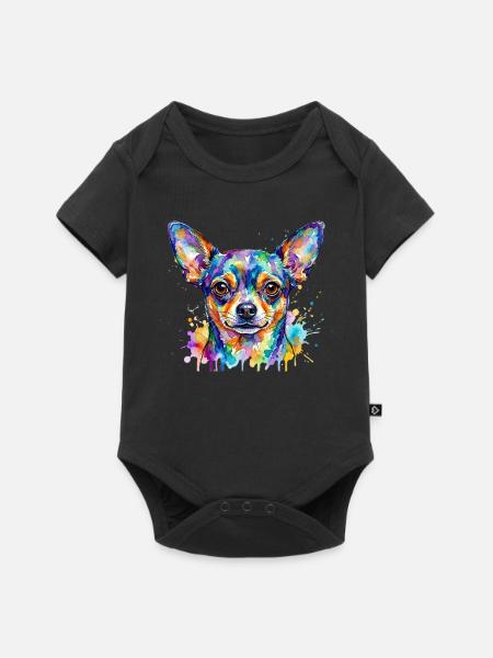 Color Explosion Chihuahua Head - Baby Premium short-sleeve bodysuit - black