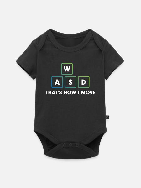 WASD Bewegungskunst - Baby Premium Kurzarmbody - Schwarz