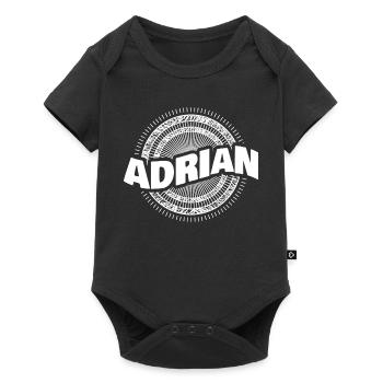 nom Adrian - Body à manches courtes Premium Bébé - noir - Devant