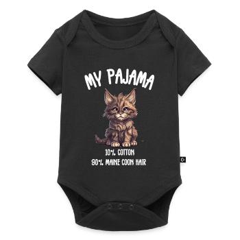 Funny Maine Coon Pajama Cat - Baby Premium short-sleeve bodysuit - black - Front