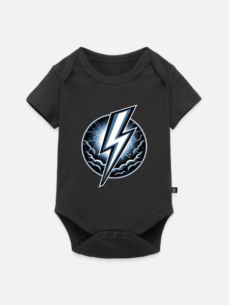 Blitz Blitzschlag Gewitter Strom Sturm - Baby Premium Kurzarmbody - Schwarz