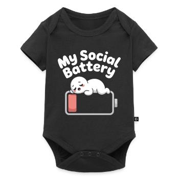 Social Battery Introvert Dead Battery Battery - Baby Premium short-sleeve bodysuit - black - Front