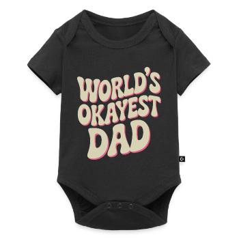 World's Okayest Dad Retro Typography - Baby Premium short-sleeve bodysuit - black - Front